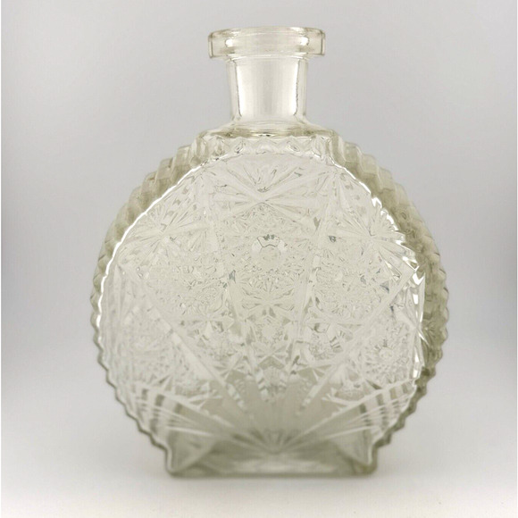 VTG Anchor Hocking 1960's Pressed Glass Wine Decanter R-575 Sunburst NO STOPPER - Picture 5 of 8